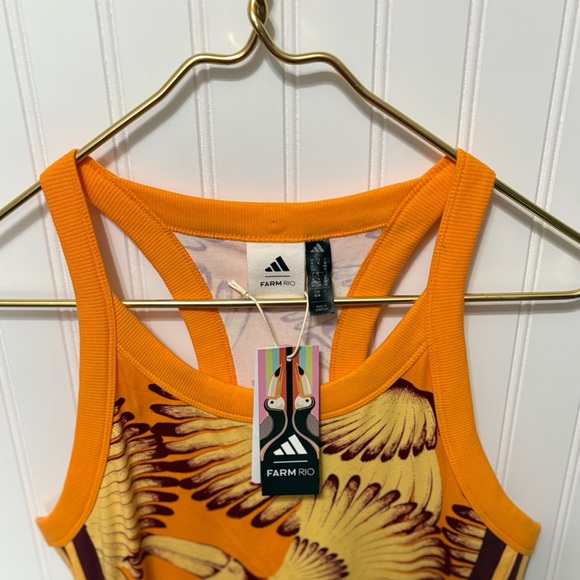 adidas X FARM RIO Orange Toucan Tropical Premium Dress Womens Size Medium NEW - Picture 2 of 4